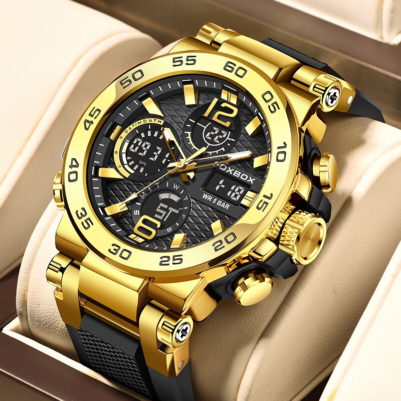 Luxury Watch Magazine - FOXBOX-مقاوم للماء ساعة عمل للرجال ،