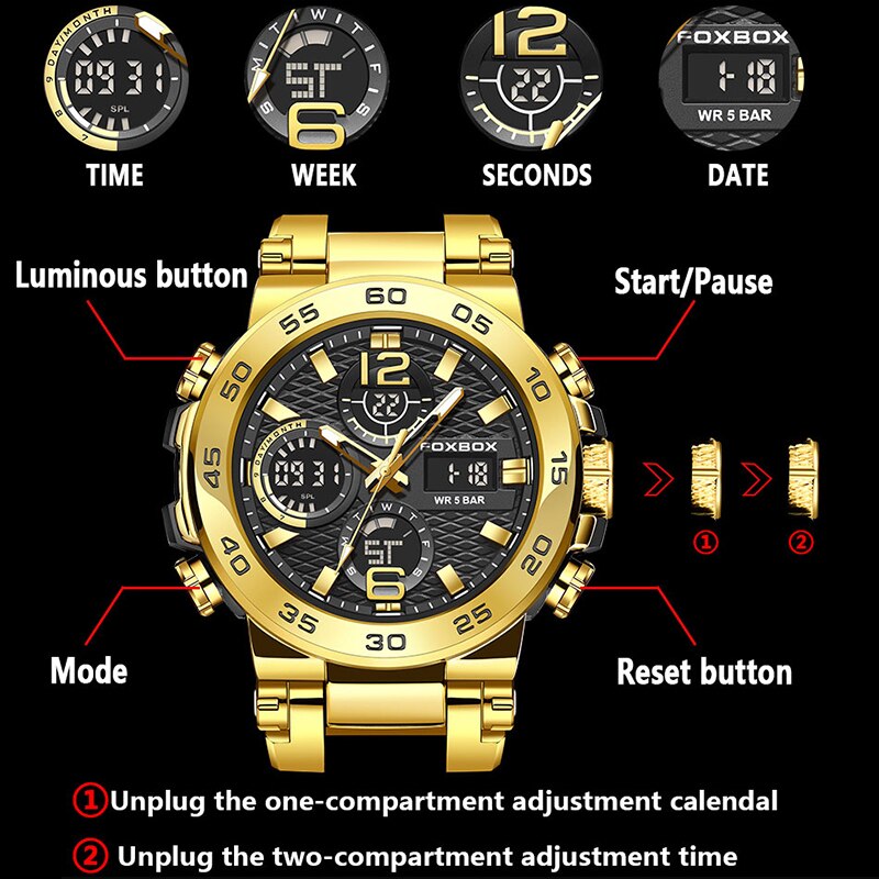 FOXBOX-مقاوم للماء ساعة عمل لل - مراجعة Luxury Watch Magazine وسعره