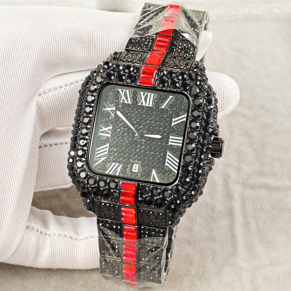 ساعة كوارتز سوداء مرصعة بالألم - مراجعة Luxury Watch Iceberg وسعره