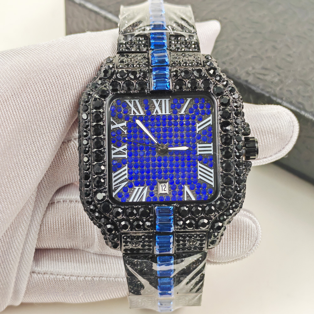 ساعة كوارتز سوداء مرصعة بالألم - مراجعة Luxury Watch Iceberg وسعره