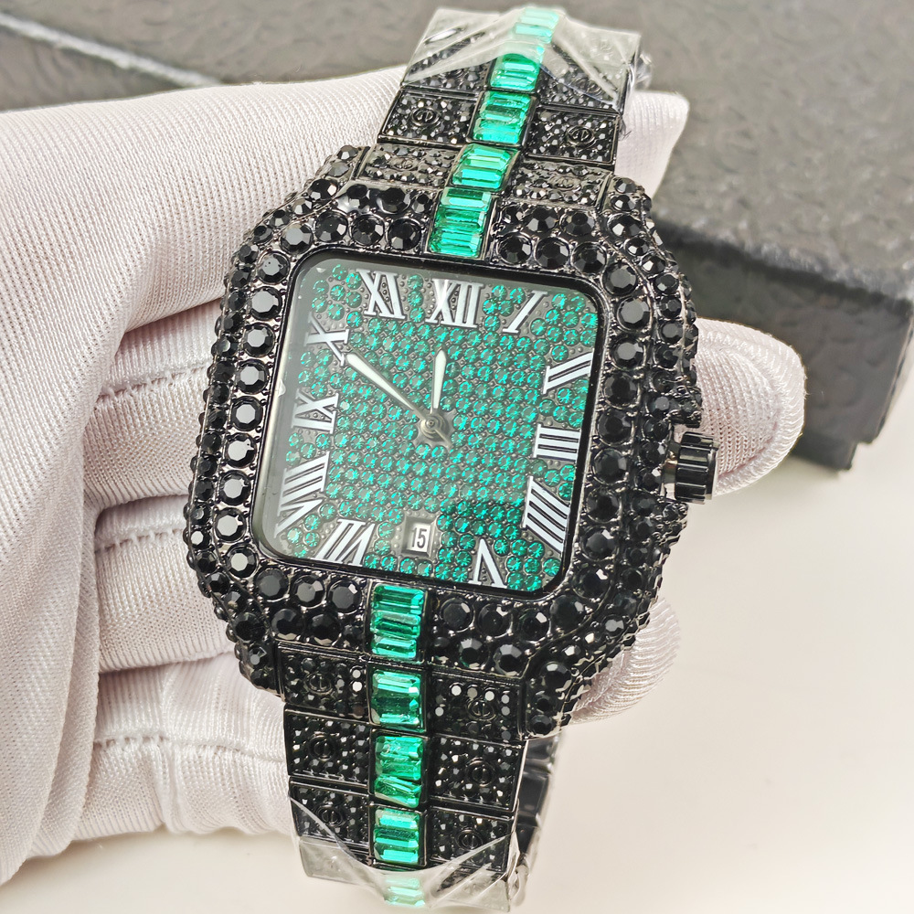 ساعة كوارتز سوداء مرصعة بالألم - مراجعة Luxury Watch Iceberg وسعره